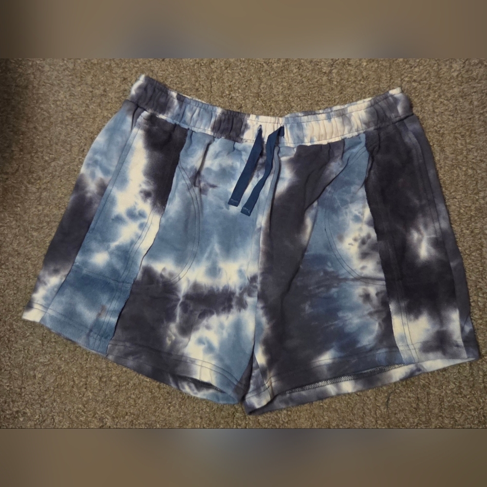 Umgee Blue and White Tie-Dye Shorts
